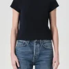 New - Adine Shrunken Tee - Storm Crop Tops