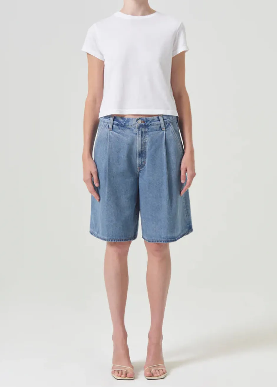 Hot - Adine Shrunken Tee - White Crop Tops