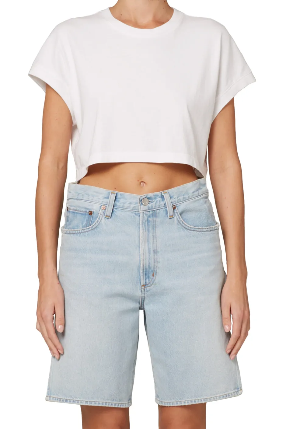 Sale - Aiden Tee - White Crop Tops