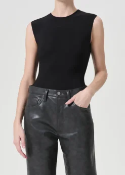 New - Aura Sleeveless Bodysuit - Black Crop Tops | Bodysuits