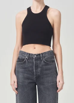 New - Bailey Tank - Black Crop Tops