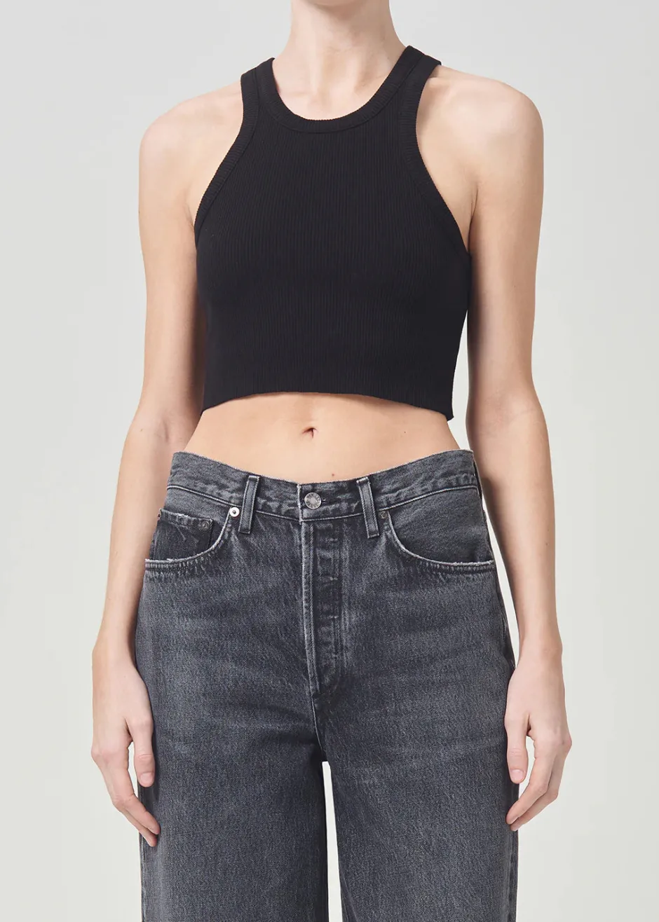 New - Bailey Tank - Black Crop Tops