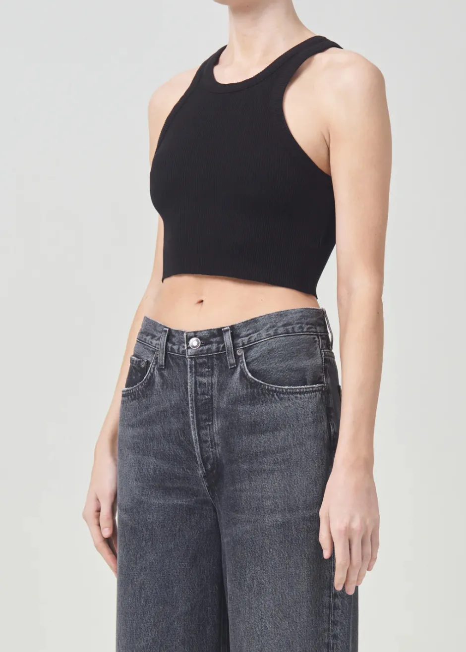 New - Bailey Tank - Black Crop Tops
