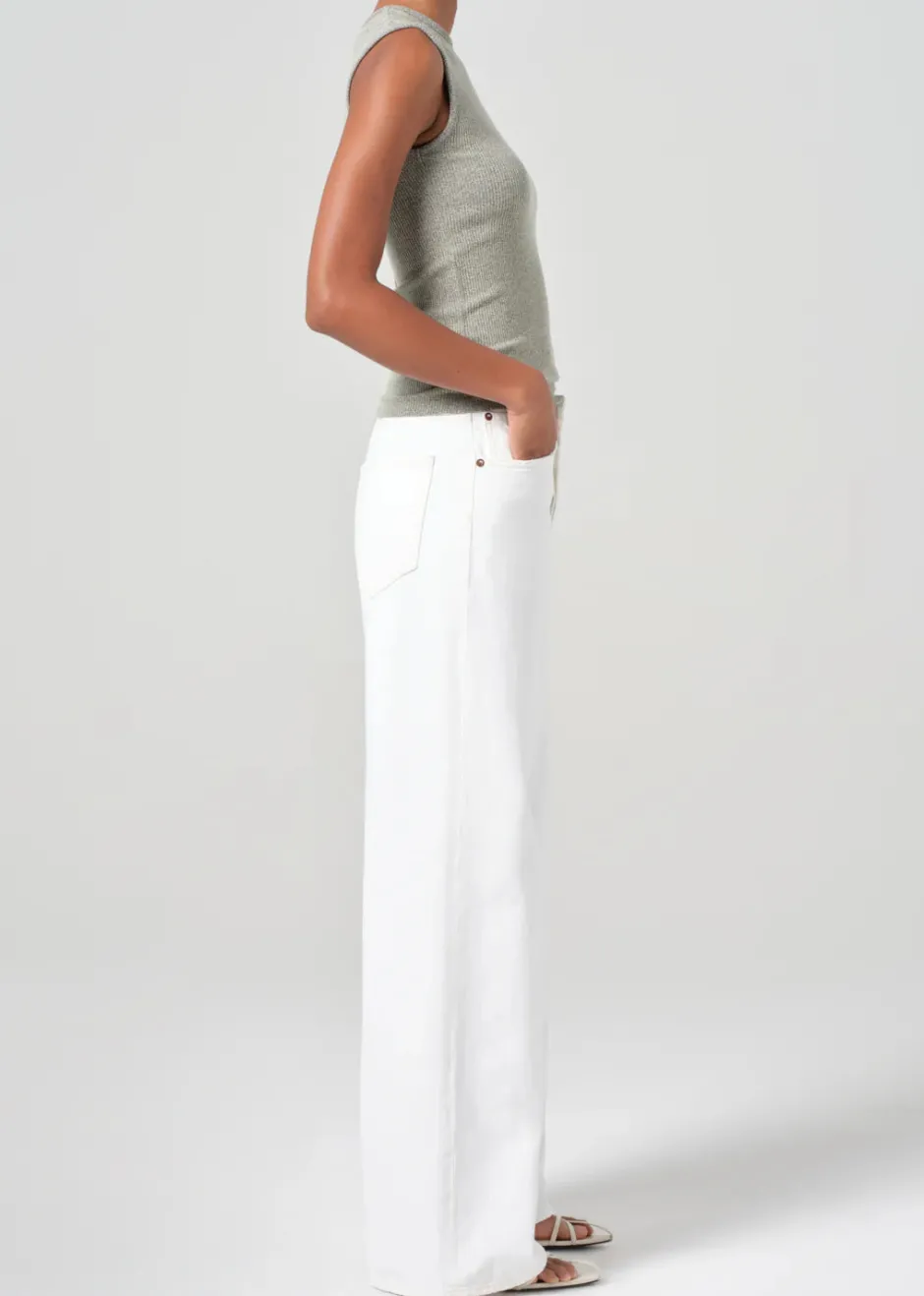 Fashion - Dame High Rise Wide Leg No Cuff - Milkshake Denim | All Denim