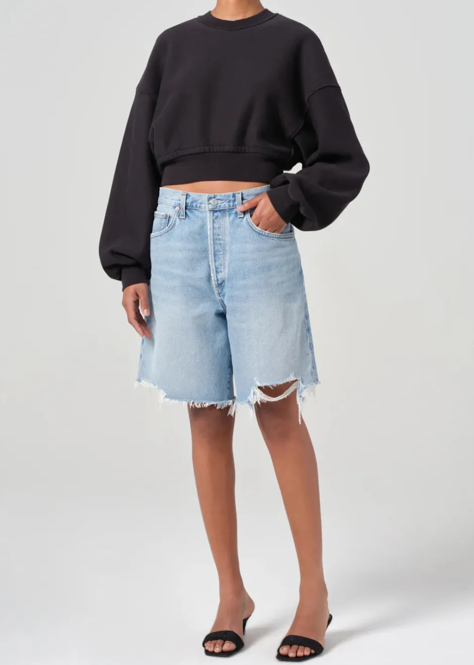 Hot - Kit Sweatshirt - Washed Black Sweaters & Knits