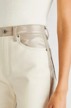 Clearance - Paneled Recycled Leather Pants - Powder Pants