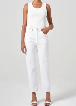Outlet - 90'S Pinch Waist Crop Jean - Marshmallow High-Rise | Denim