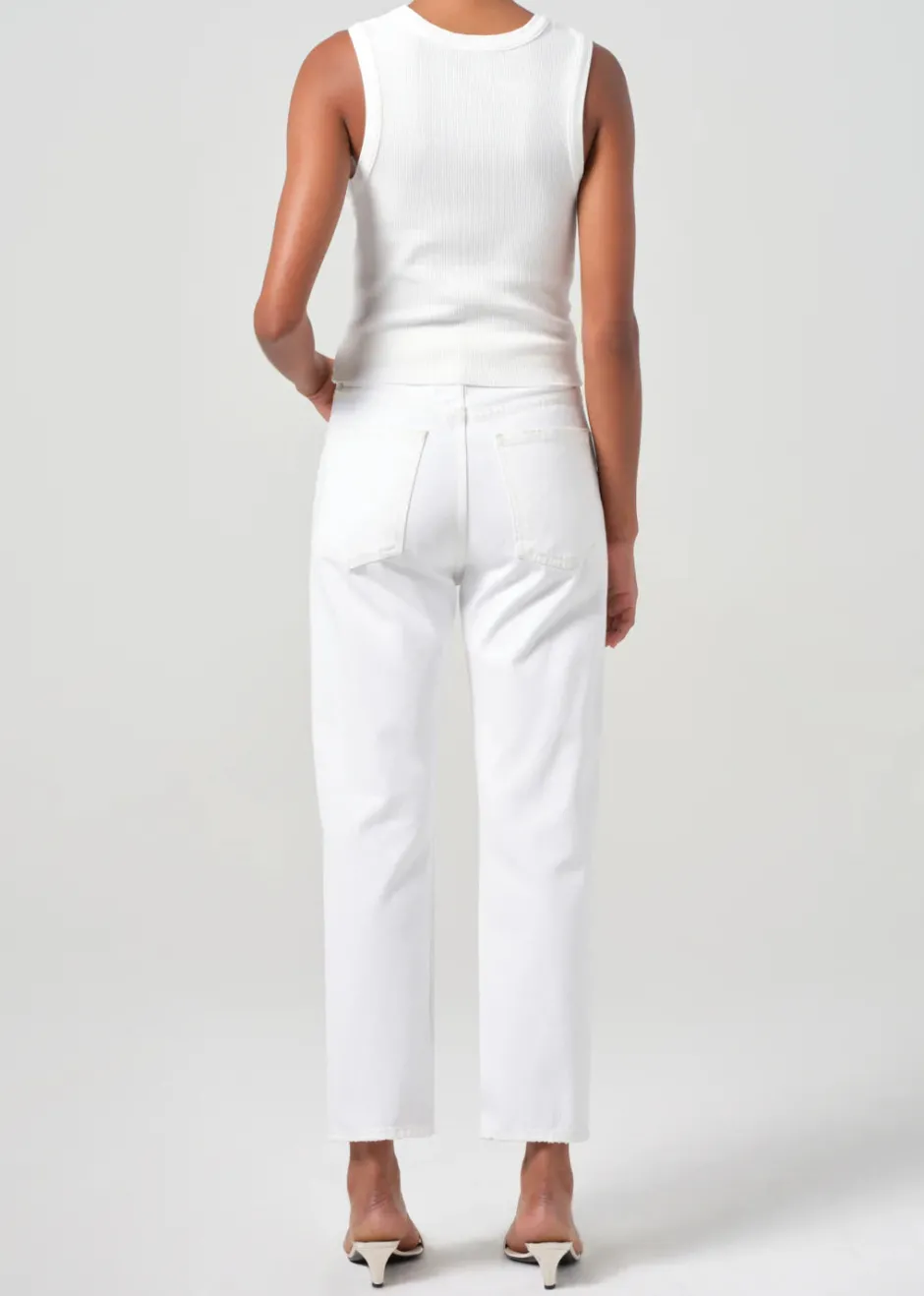 Outlet - 90'S Pinch Waist Crop Jean - Marshmallow High-Rise | Denim