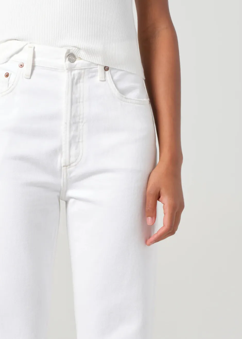 Outlet - 90'S Pinch Waist Crop Jean - Marshmallow High-Rise | Denim