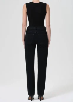 Online - 90's Pinch Waist High Rise Straight Long - Crushed High-Rise | Denim