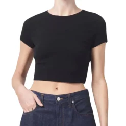 New - Savannah Tee - Black Crop Tops