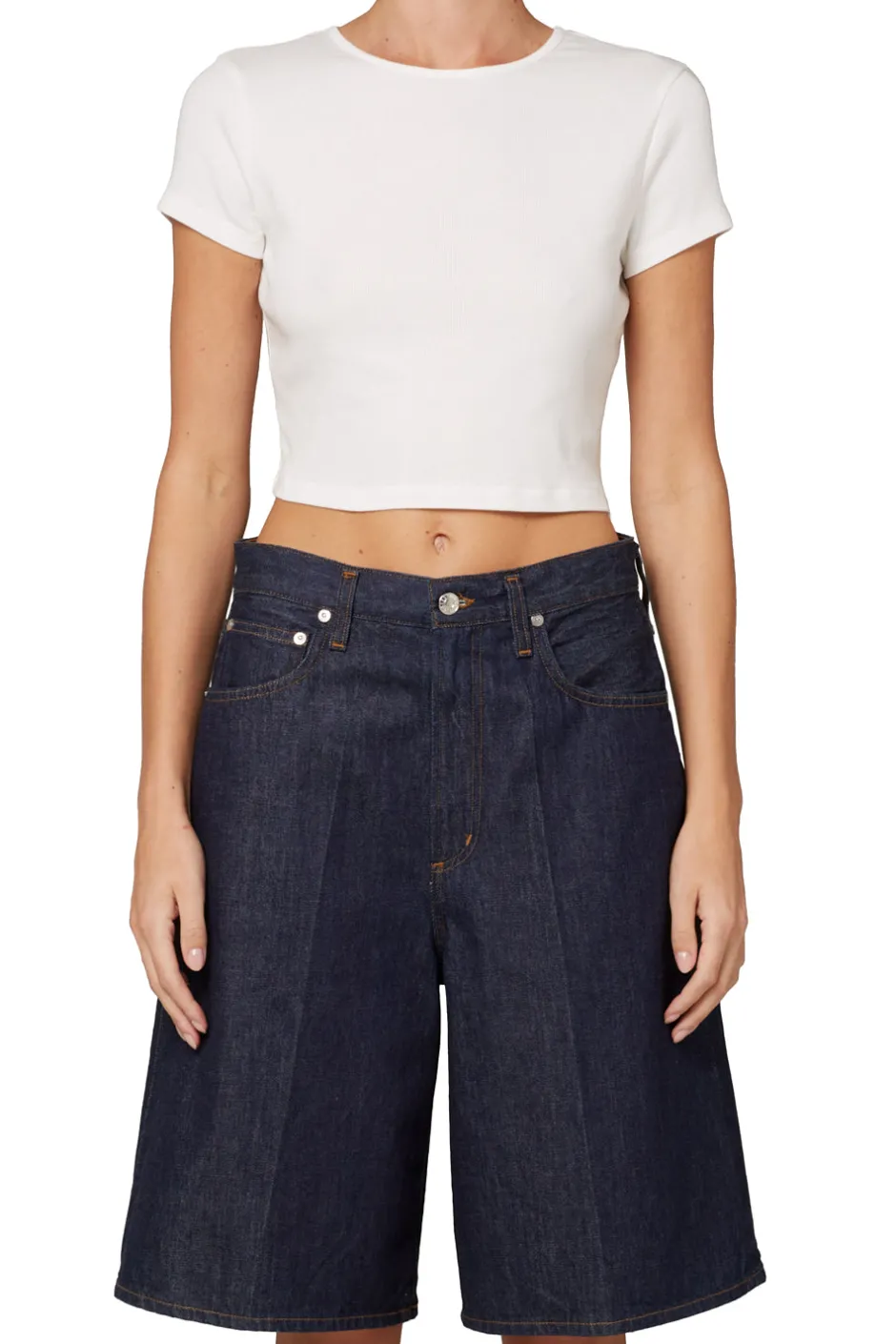 Discount - Savannah Tee - White Crop Tops
