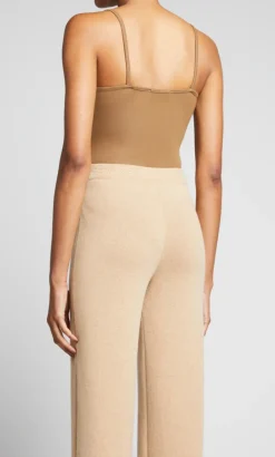 Sale - Spaghetti V Strap Bodysuit - Toffee Bodysuits
