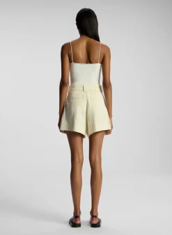 Hot - Dempsey Pinstripe Short - Cream/Black Stripe Shorts