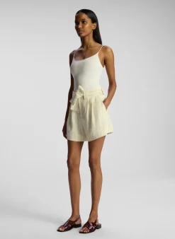 Hot - Dempsey Pinstripe Short - Cream/Black Stripe Shorts