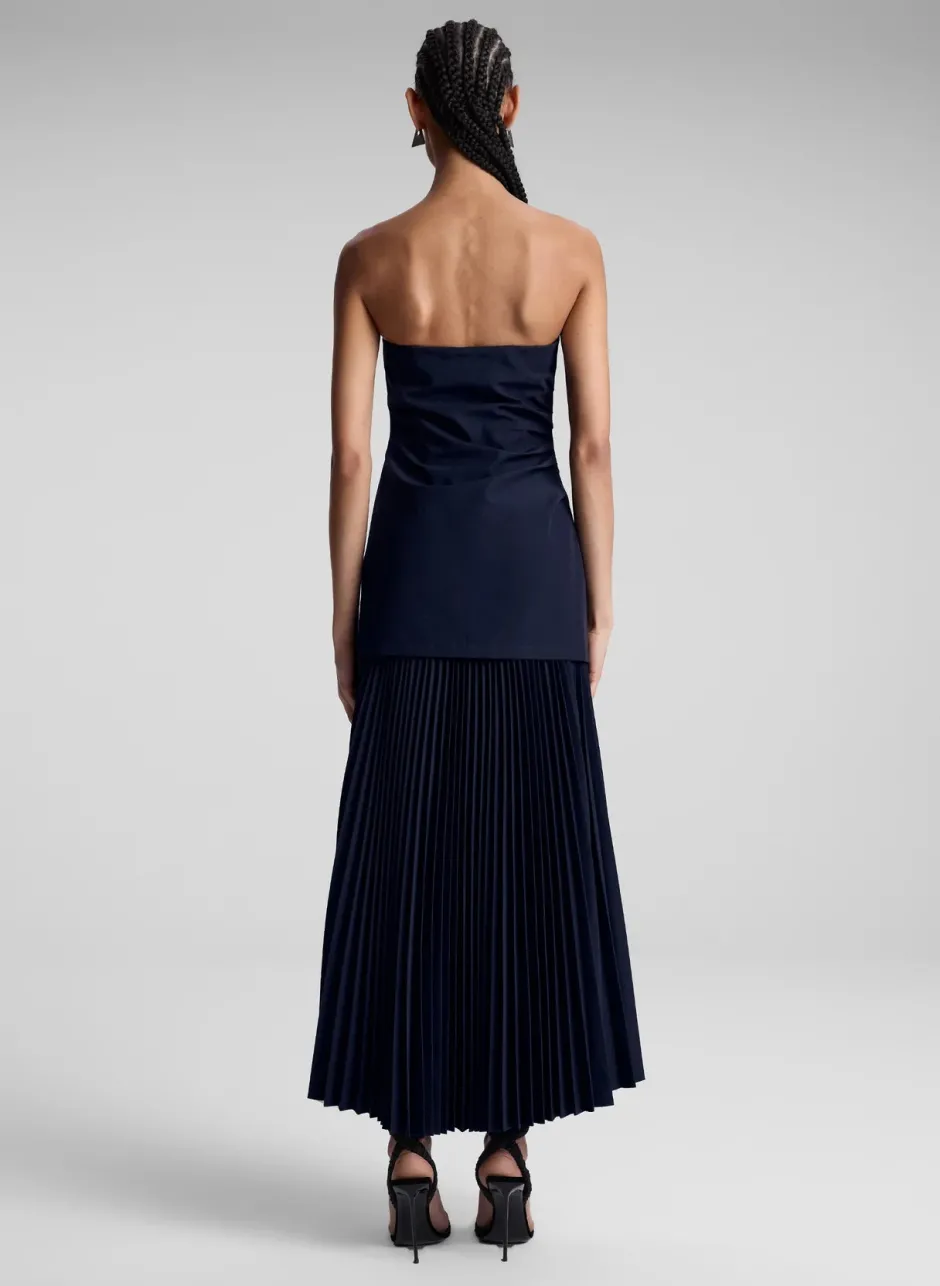 New - Austin Strapless Pleated Dress - Black Dresses | Long Dresses
