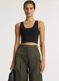 Fashion - Cleo Knit Top - Black Crop Tops