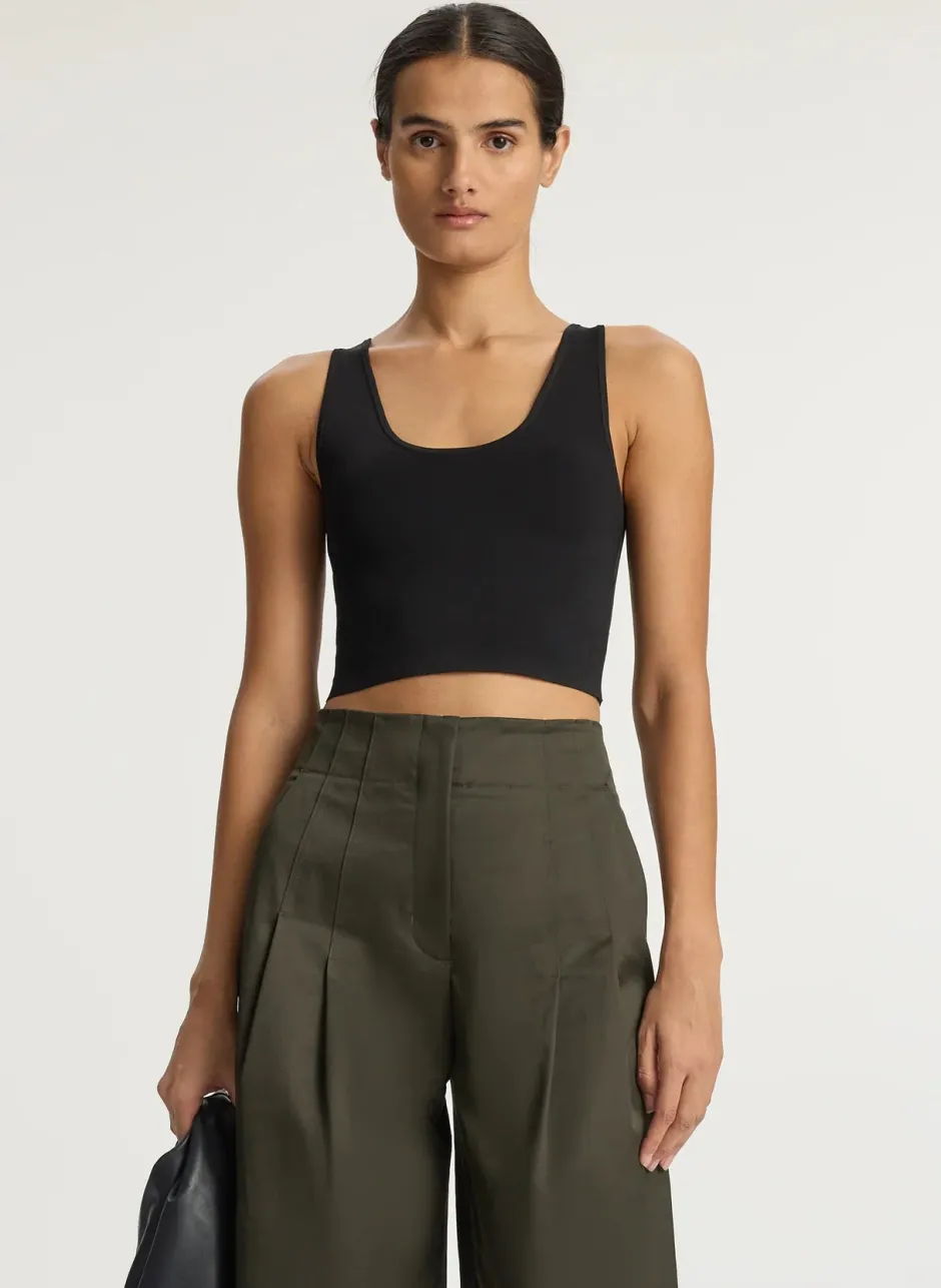 Fashion - Cleo Knit Top - Black Crop Tops