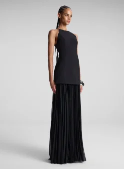 Best - Lana Pleated Maxi Dress - Black Dresses | Long Dresses