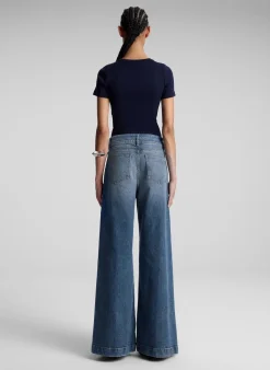 Clearance - Paloma Cotton Rib Baby Tee - Maritime Navy Crop Tops