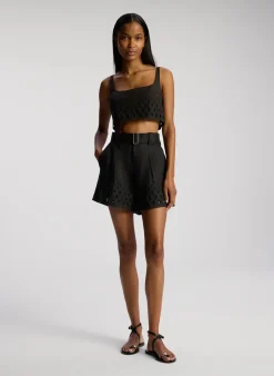 Fashion - Sky Top - Black Crop Tops