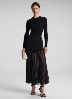 Best - Willa Pleated Maxi Skirt - Black Long Skirts