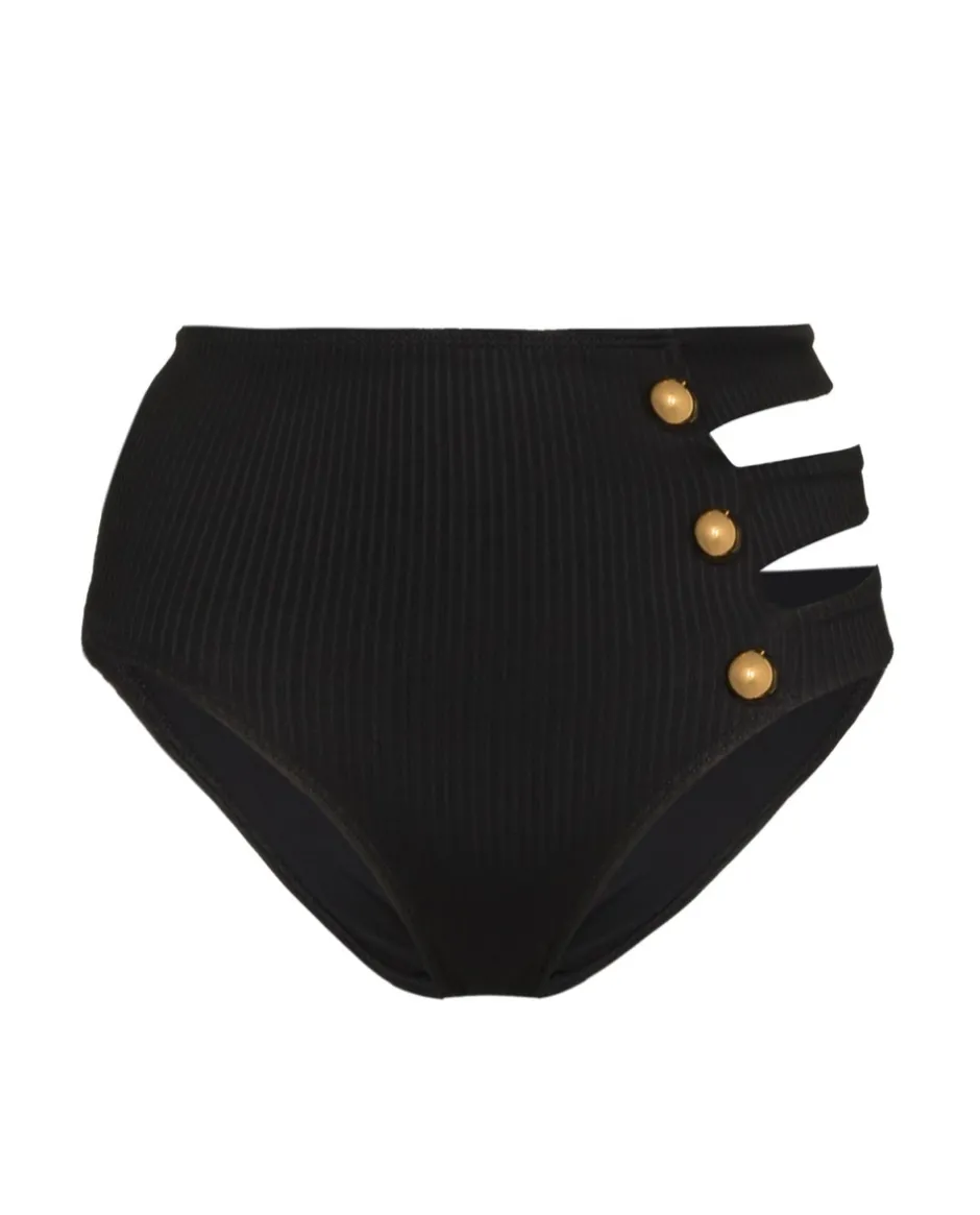 New DELLA BIKINI BOTTOM, BLACK RIB Bikini