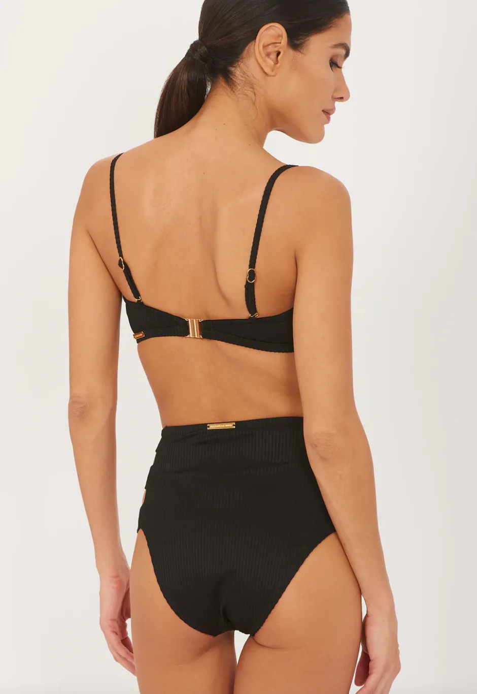 New DELLA BIKINI BOTTOM, BLACK RIB Bikini