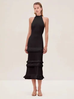 Online - Ines Dress - Black Midi | Midi Dresses