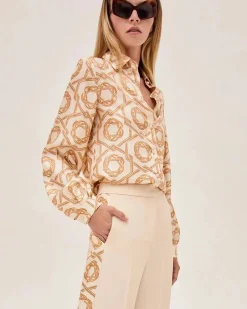 Hot - Maraville Top - Ivory/Orange Blouses