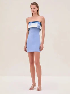 Hot - Nava Dress - Blue Brushstroke Mini Dresses | Dresses