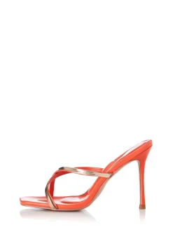 Sale - Mira Heel - Orange Leather Shoes