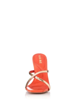Sale - Mira Heel - Orange Leather Shoes
