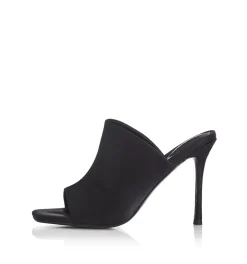 Hot - Misty Heel - Black Satin Shoes