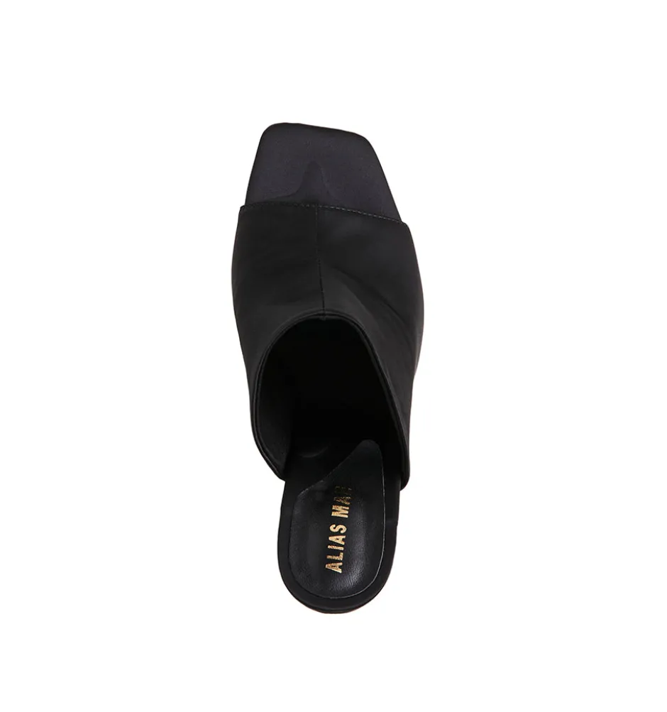 Hot - Misty Heel - Black Satin Shoes