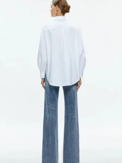 New - Finely Cropped Button Down - Off White Crop Tops
