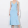 Best - Kiro V-neck Slip Dress - Mineral Blue Midi | Midi Dresses