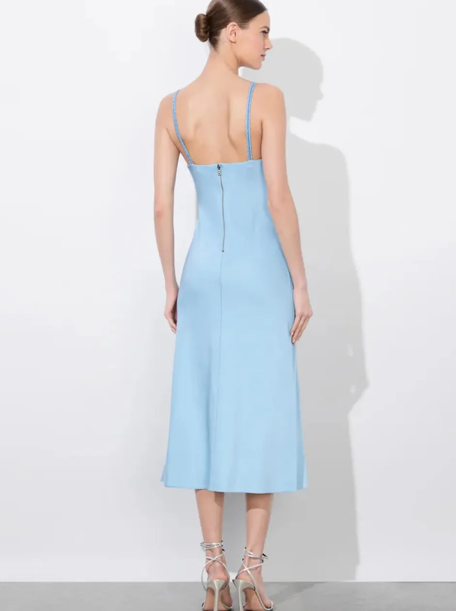 Best - Kiro V-neck Slip Dress - Mineral Blue Midi | Midi Dresses