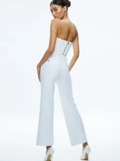 Hot - Mel Denim Button Up Bustier - Off White Crop Tops