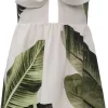 Online - Melvina Babydoll Dress - Jungle Palm Off White Dresses
