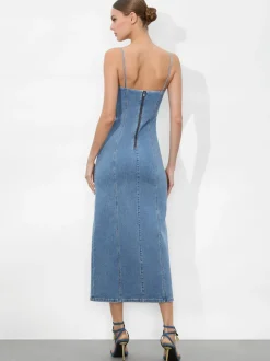New - Nakisha Midi Dress - Aubrey Blue Midi | Midi Dresses