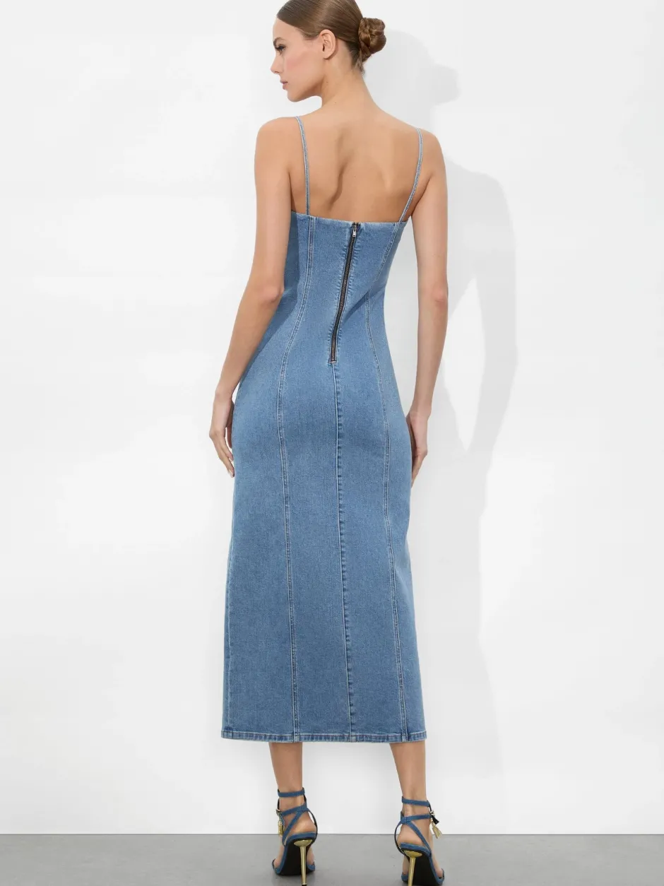 New - Nakisha Midi Dress - Aubrey Blue Midi | Midi Dresses
