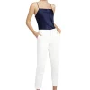 Clearance - Stacey Slim Trouser - Off White Pants