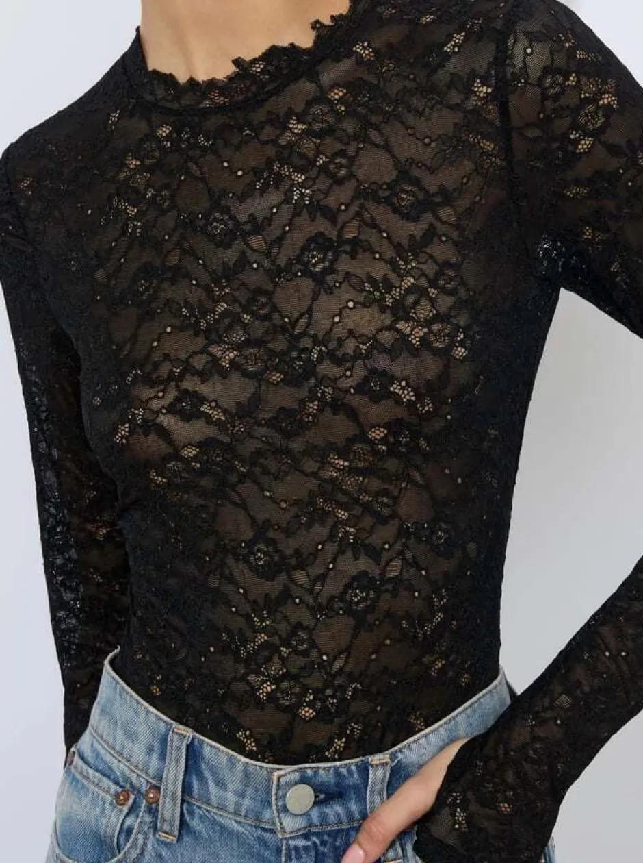 Online - Taeyn Lace Bodysuit - Black Bodysuits