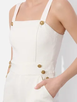 Online - Vita Denim Romper - Off White Rompers