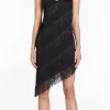Sale - Belladonna Dress W/ Fringe - Black Dresses | Midi