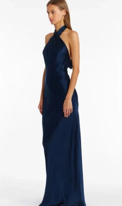 Fashion - Jade Silk Maxi - Navy Dresses | Long Dresses