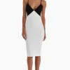Outlet - Laurent Dress - Ivory/Black Midi | Midi Dresses