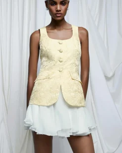 Hot - Lilibet Dress - White/Cornsilk Mini Dresses | Dresses