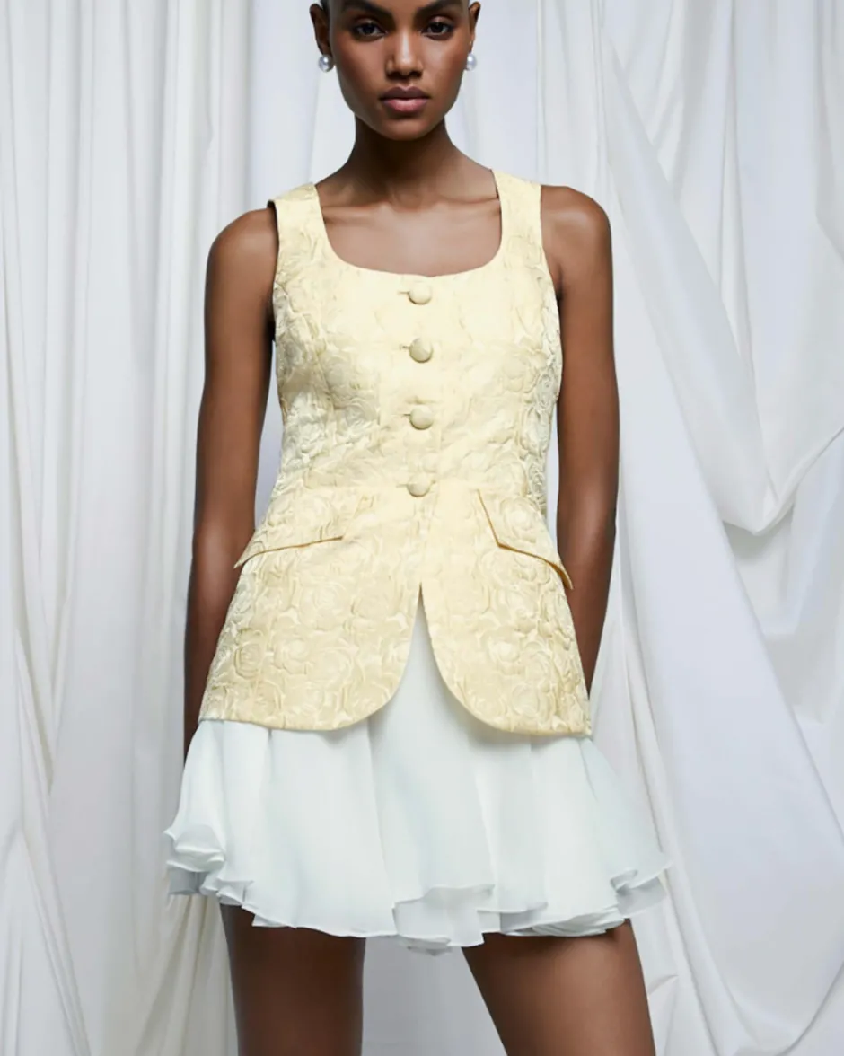 Hot - Lilibet Dress - White/Cornsilk Mini Dresses | Dresses